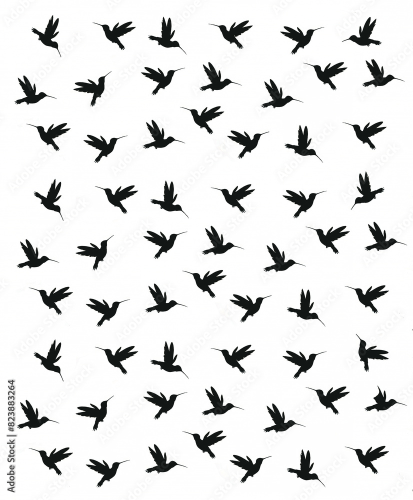 Silhouetted Hummingbirds Wallpaper - Background of repetitive birds in different flight patterns
Silhouetted Hummingbirds Wallpaper - Background of repetitive birds in different flight patterns