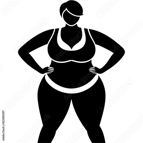 Wallpaper Mural a beautiful plus-size woman with a short hairstyle working out in a gymnasium (20) Torontodigital.ca