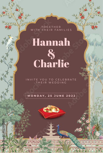 Indian wedding card invitation template
