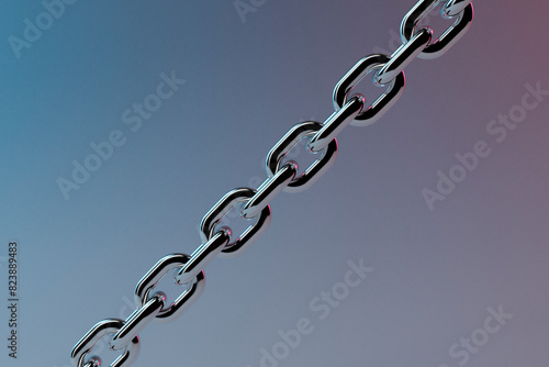 Reflective Chain on Blue-Purple Gradient photo