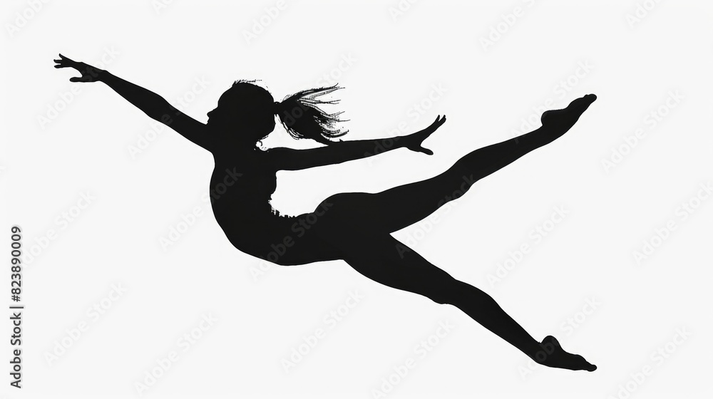 A silhouette of a woman in a leo print outfit. Suitable for fashion or wildlife concepts A silhouette of a woman in a leo print outfit. Suitable for fashion or wildlife concepts