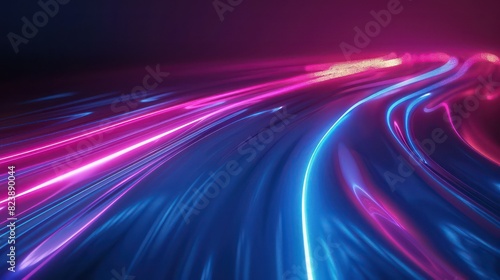 curve abstract blue pink  purple line light effect