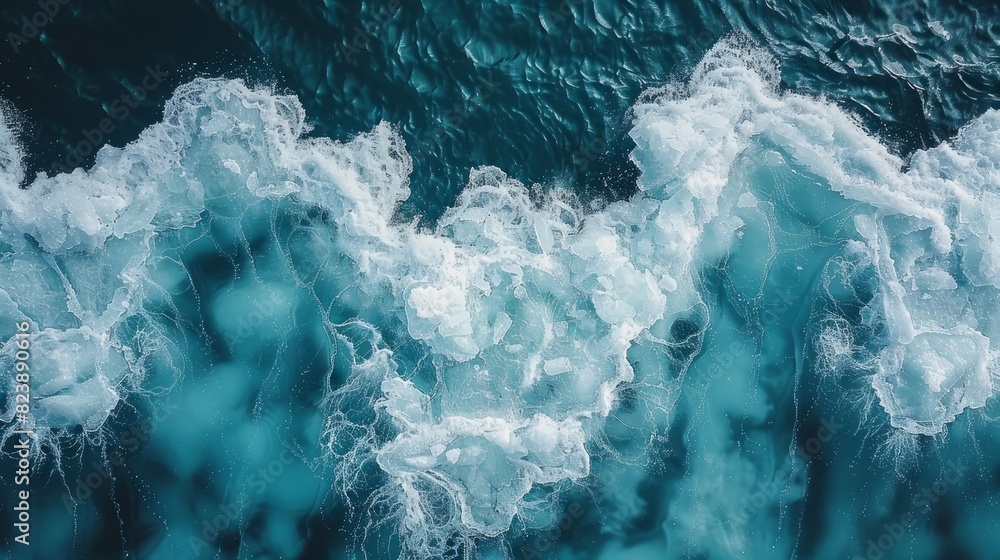 Fototapeta premium ocean and ice top view
