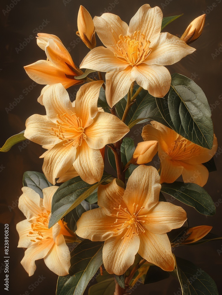 Fototapeta premium Jasmine on white background. ai generated