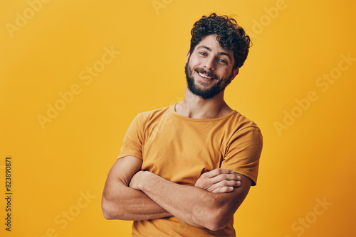 Man positive face confident person guy portrait cool young adult cheerful happy background smile © SHOTPRIME STUDIO