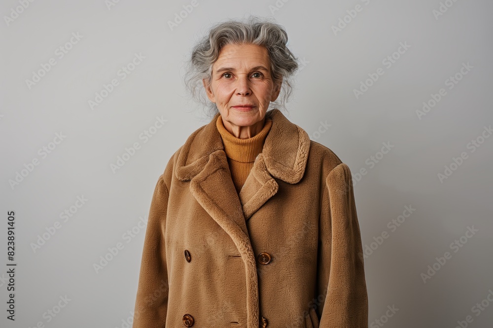 Classic portrait of senior woman in a winter coat Classic portrait of senior woman in a winter coat