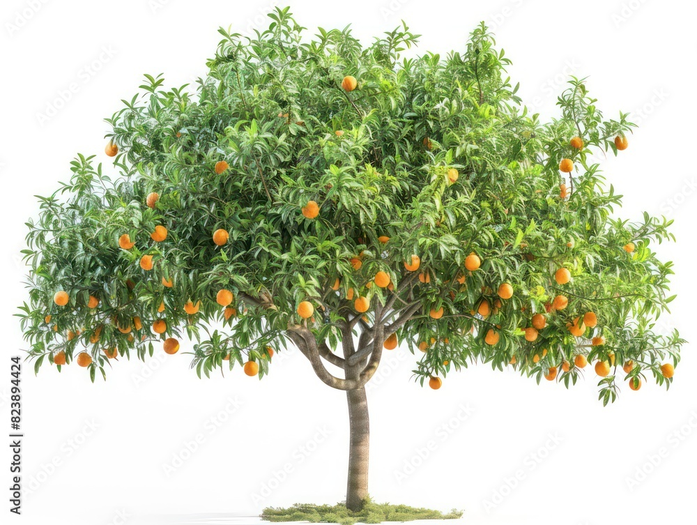orange tree on white background