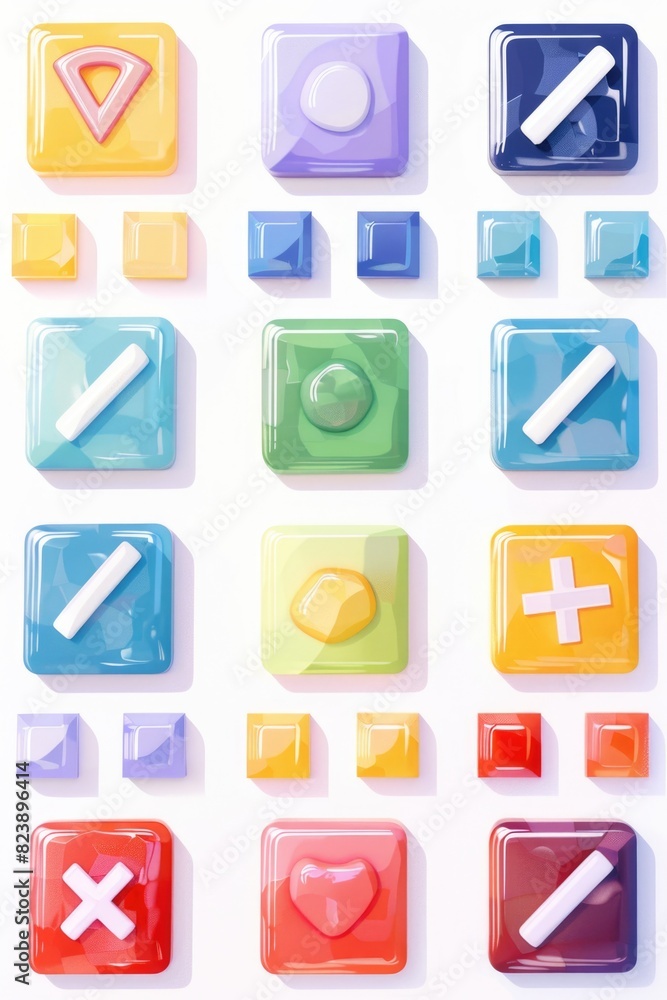 Various colored buttons on a plain white background. Perfect for crafts and sewing projects Various colored buttons on a plain white background. Perfect for crafts and sewing projects