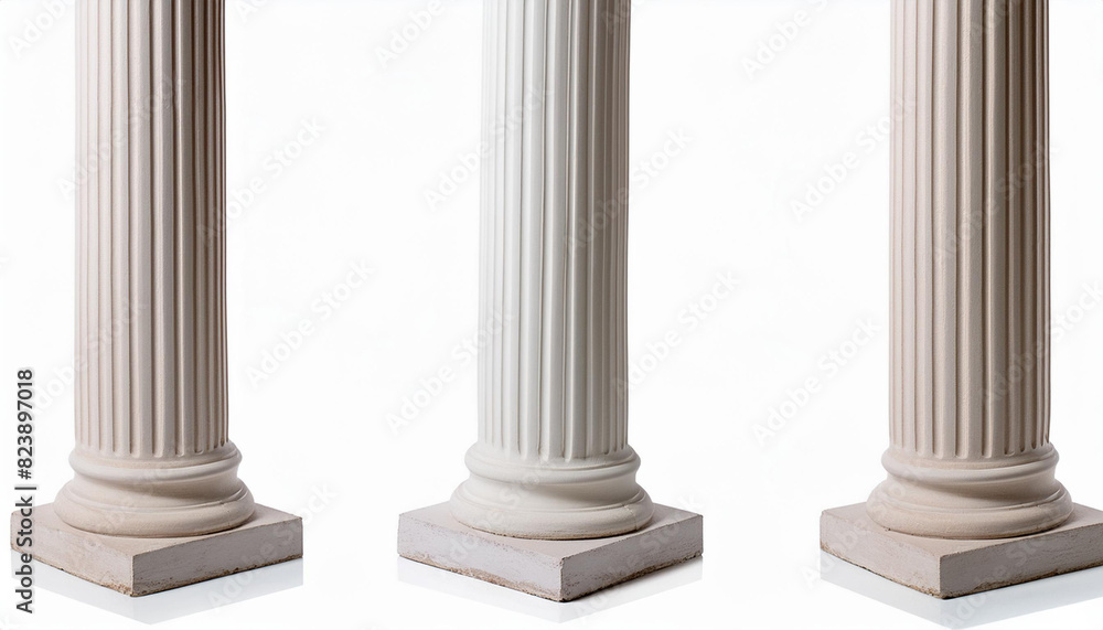 A white pillar with a square base A white pillar with a square base