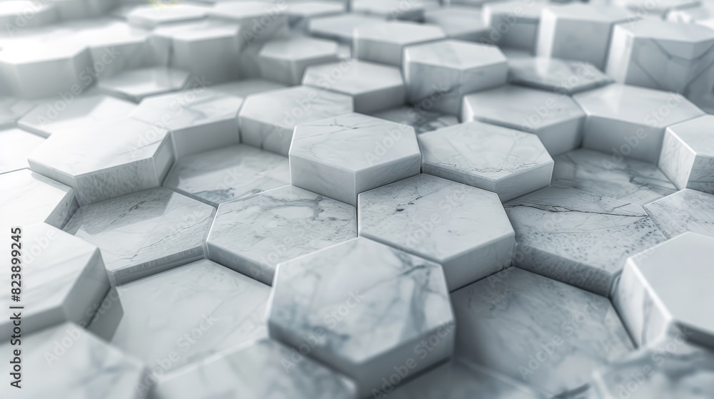 A close up of a tiled floor with a pattern of white squares