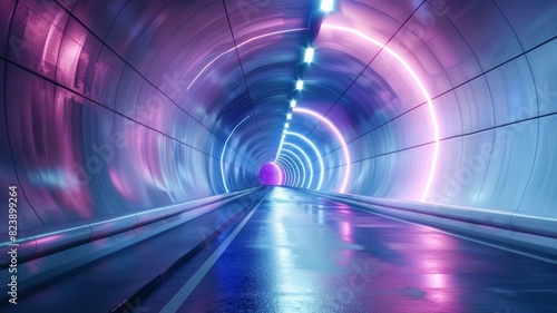 Modern Tunnel with bright light at end