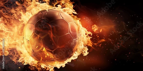 Fire soccer ball background 