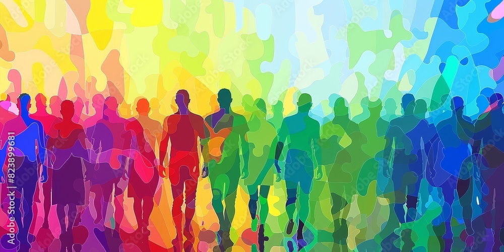 abstract rainbow colored people lgbt pride celebration diversity concept illustration abstract rainbow colored people lgbt pride celebration diversity concept illustration