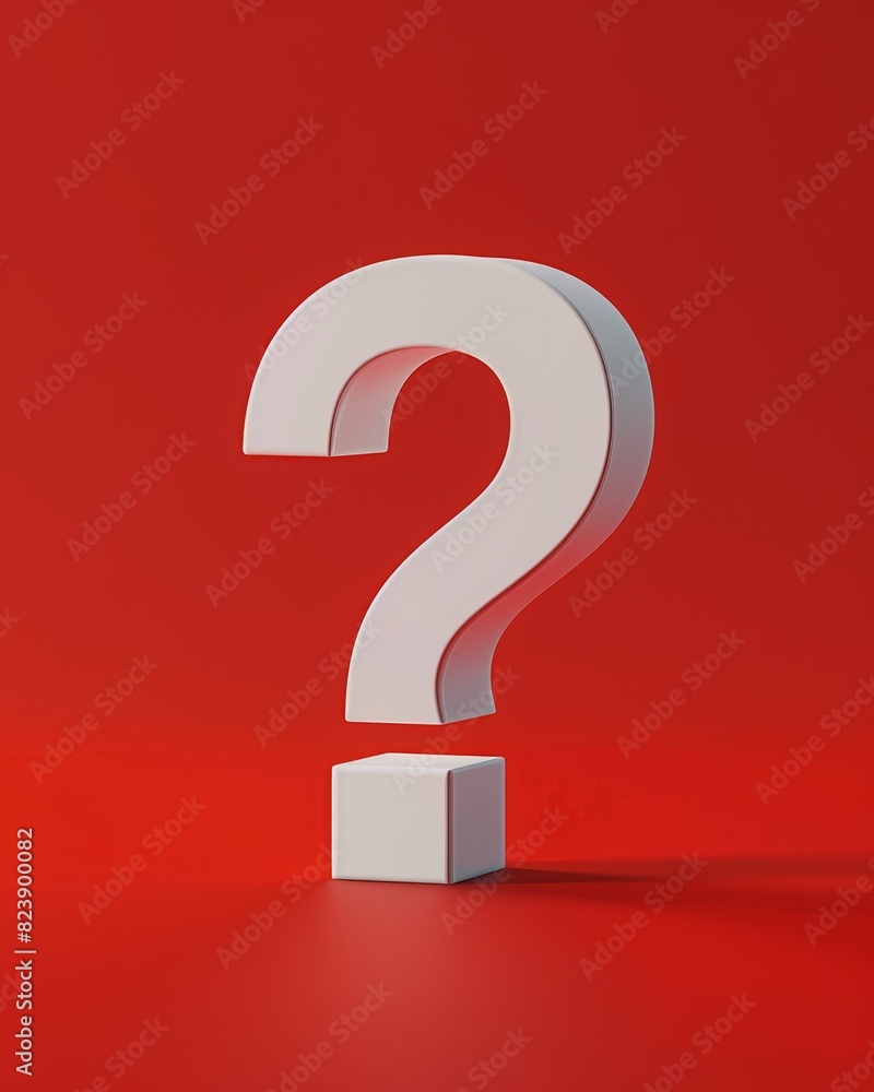 White question mark on a red background 3d render White question mark on a red background 3d render