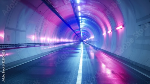 Modern Tunnel with bright light at end