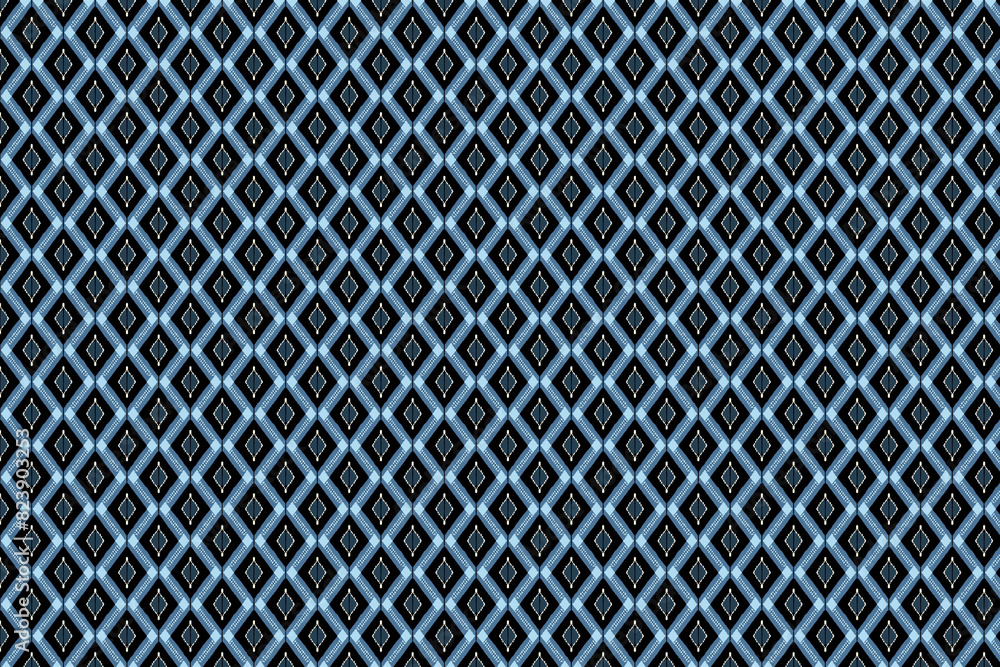 Blue and Black Geometric Diamond Pattern Blue and Black Geometric Diamond Pattern