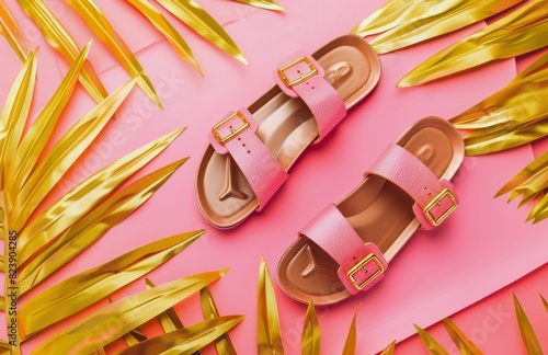 Pink Shoes on Pink Surface