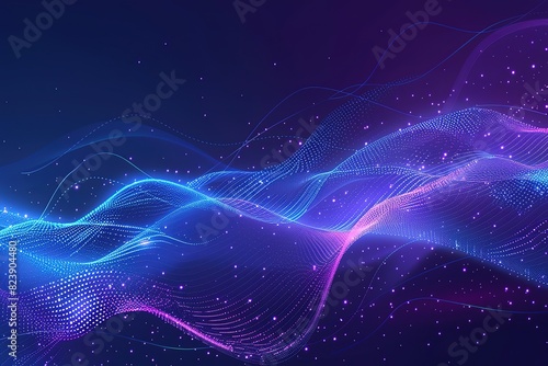 Blue background with purple and blue lines