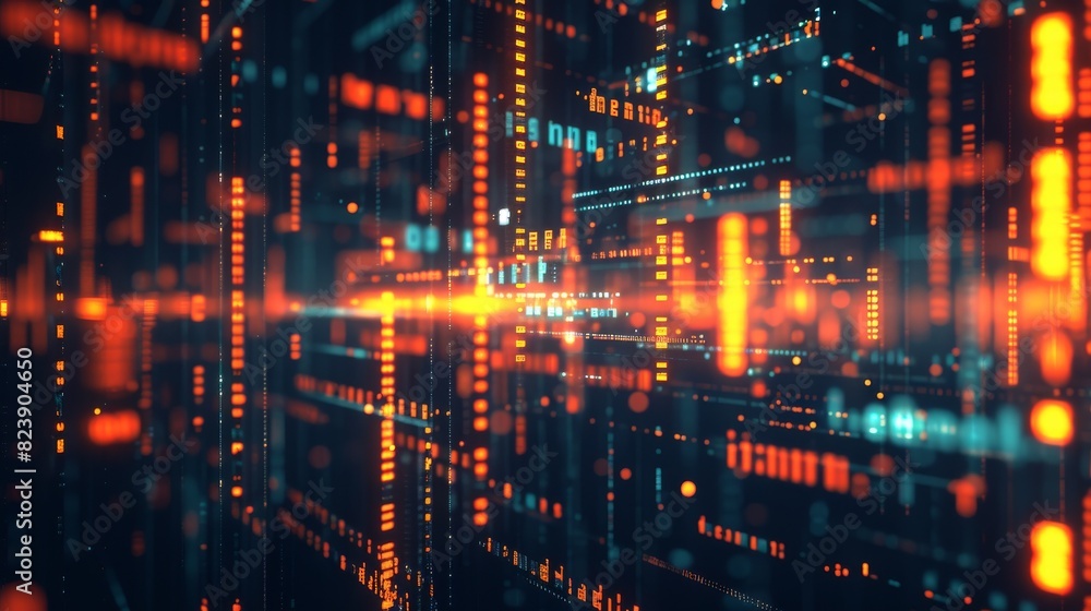 Dynamic close-up view of an intricate digital data network in glowing red and blue, symbolizing connectivity and high-tech systems. Dynamic close-up view of an intricate digital data network in glowing red and blue, symbolizing connectivity and high-tech systems.