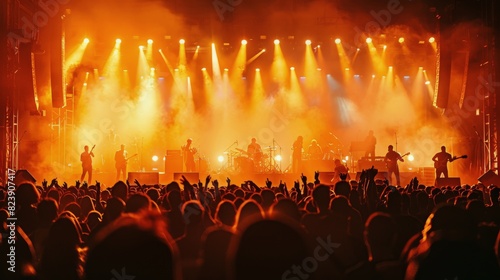 Crowd of People Standing on Top of a Stage