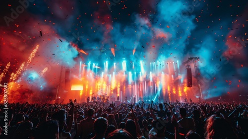 Crowd of People Standing on Top of a Stage © olegganko