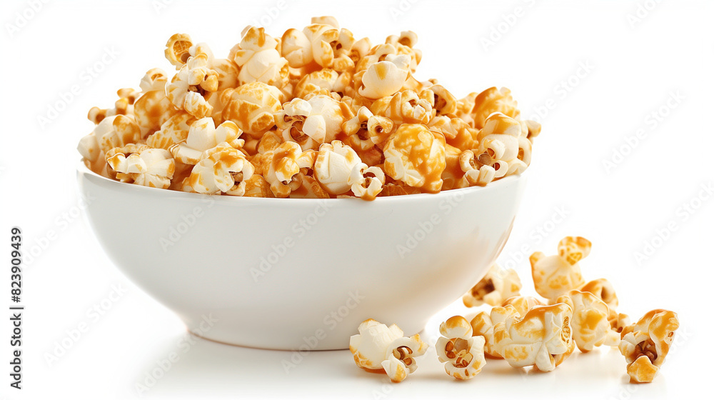 White Bowl Filled With Popcorn on White Table White Bowl Filled With Popcorn on White Table
