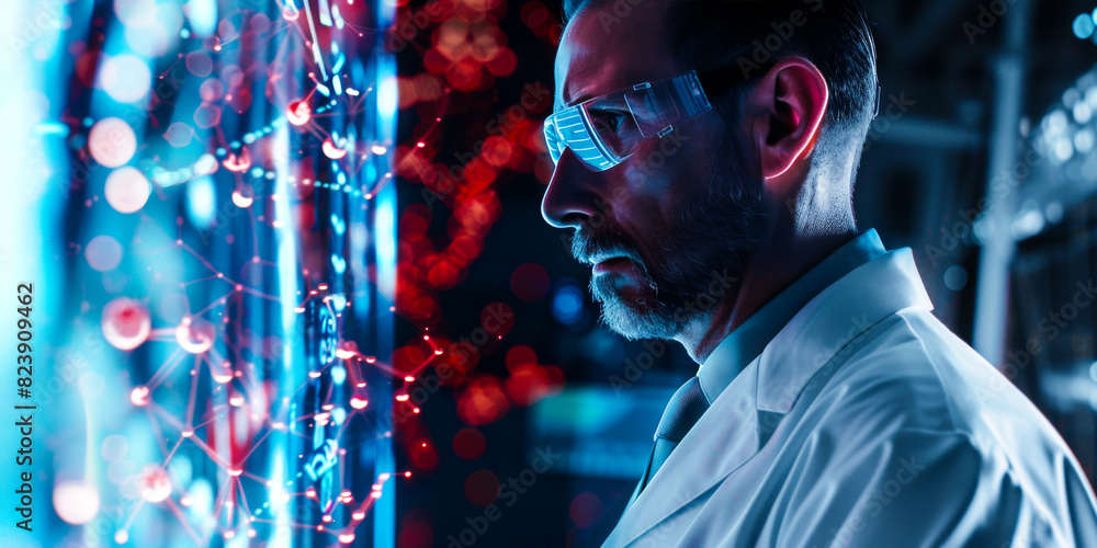 Obraz premium Professional Doctor in Futuristic Medicine 
