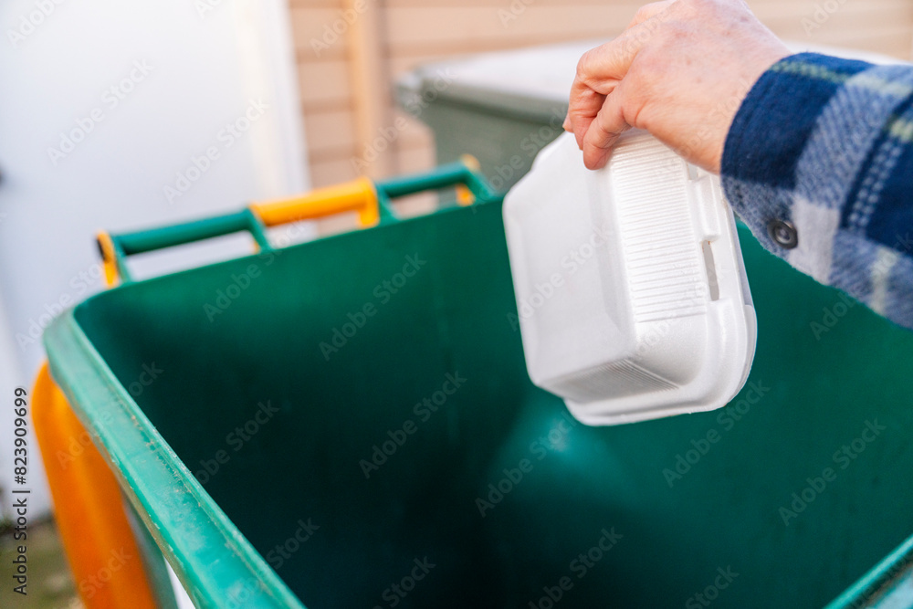 Styrofoam food take out container Styrofoam food take out container