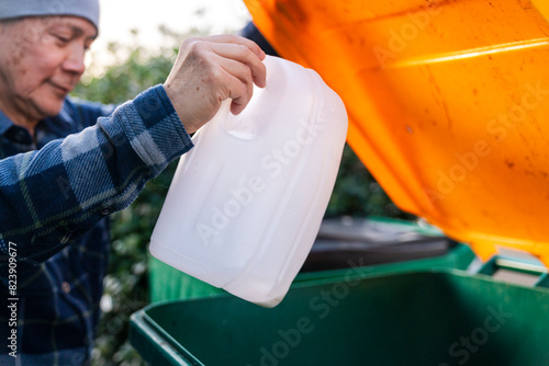 Taking out recycling at home photo