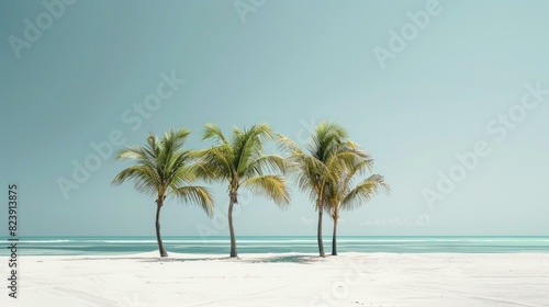 Serene Palm Tree Gazing at the Ocean Waves