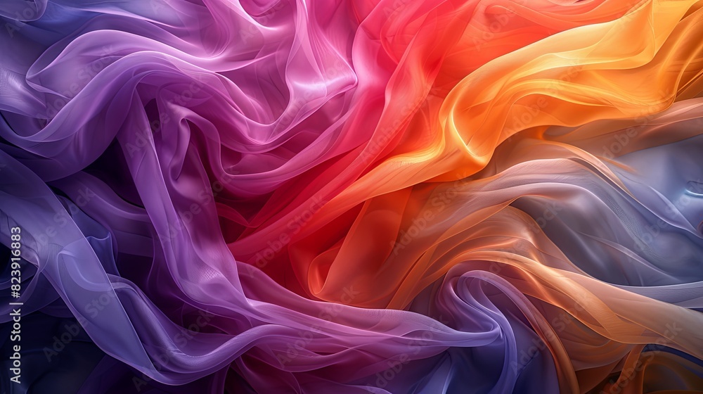 Abstract fabric background with vibrant swirling patterns, reminiscent of flowing watercolors, creating a dynamic and artistic look Abstract fabric background with vibrant swirling patterns, reminiscent of flowing watercolors, creating a dynamic and artistic look