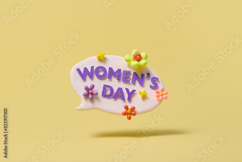 Happy women's day plasticien with text - women's day. photo