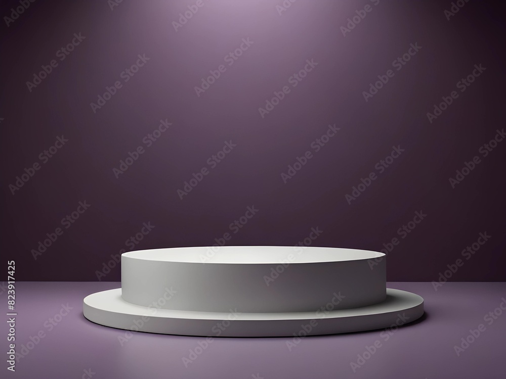 simple white empty podium for product advertisement isolated on purple background, showcase for product presentation simple white empty podium for product advertisement isolated on purple background, showcase for product presentation