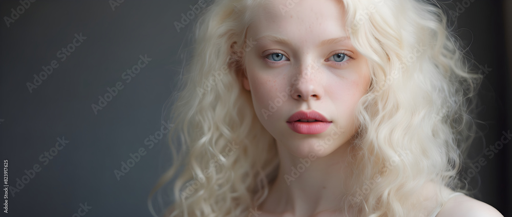 A beautiful young albino woman. A beautiful young albino woman.