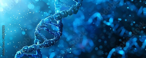 Abstract blue background of DNA molecules on string. Abstract Blue DNA String Molecules backgrounds.