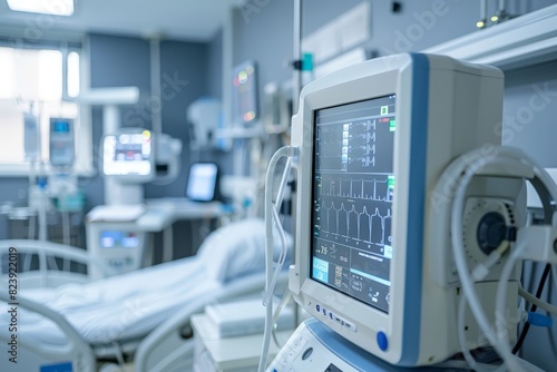 Modern Intensive Care Unit with Monitors