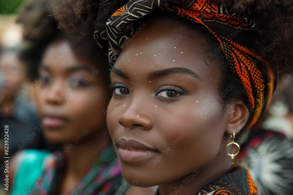 Portrait of Woman with Traditional Headwrap Portrait of Woman with Traditional Headwrap