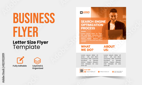 Creative Business Flyer Poster or pamphlet brochure design layout and modern template, in Orange color, and modern design, perfect for creative professional business