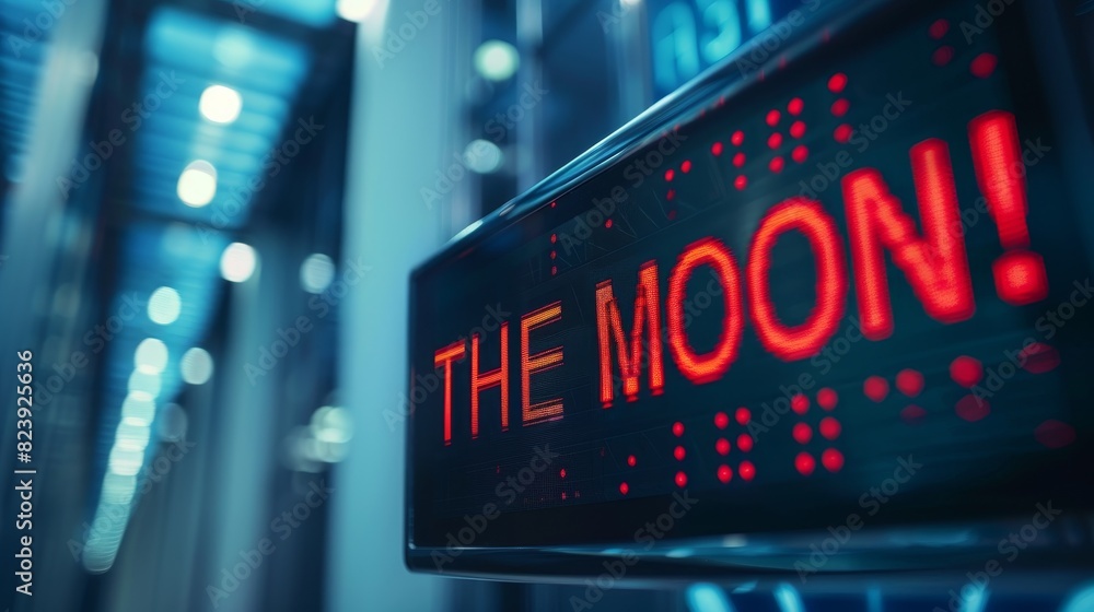 Fototapeta premium To The Moon Stock Ticker