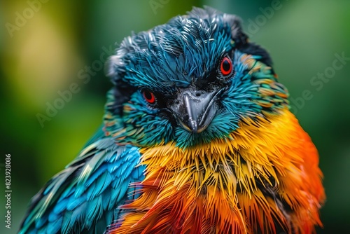 closeup view of a colorful bird detailed feather texture wildlife photography © Lucija