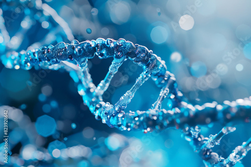 Groundbreaking genetic engineering breakthrough with double helix dna modification and futuristic blue bokeh background in biotechnology and molecular genetics research