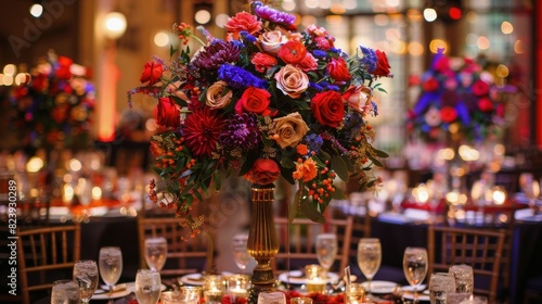 Colorful Flowers in Vase on Table