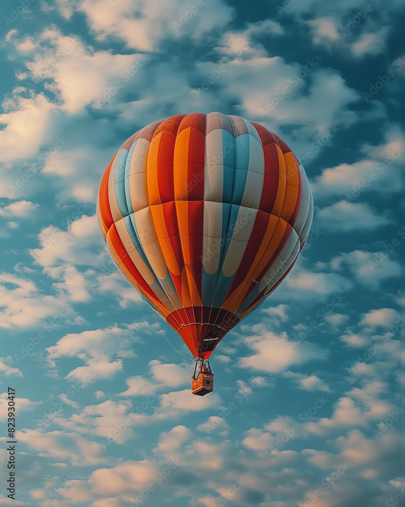 Fototapeta premium Hot Air Balloon Soaring Skyward.