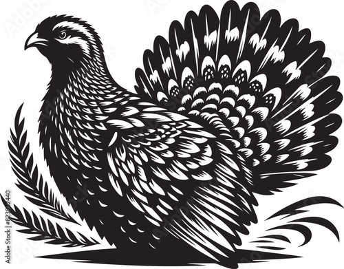 grouse Vector Art & Illustration and white background