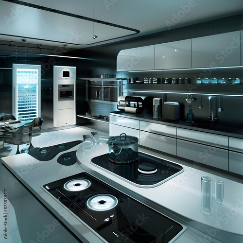 Cooking appliances A modern kitchen with high-tech cook