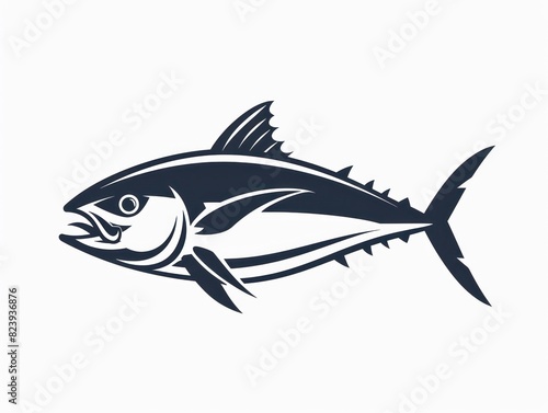tuna logo design, white background © XTSTUDIO