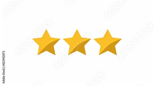 Flat icon showing a five-star customer product rating  perfect for apps and websites. 