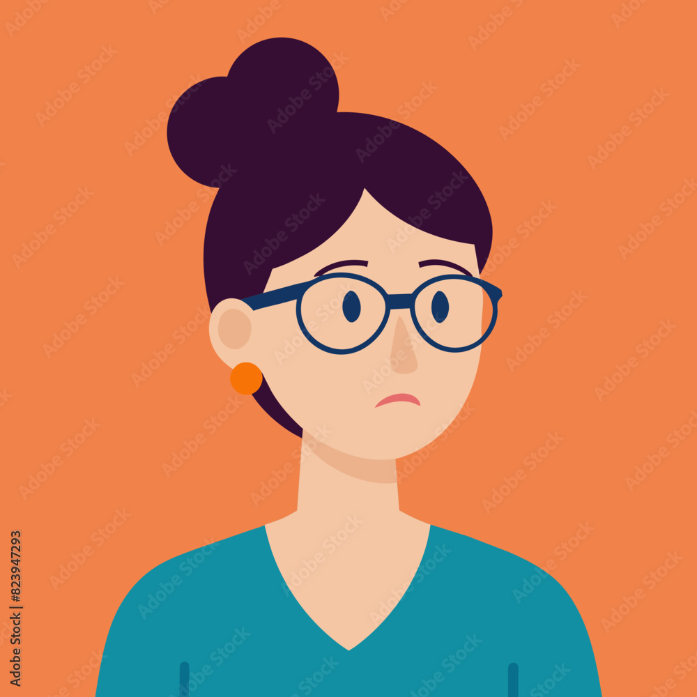 Thoughtful teacher with glasses vector illustration Thoughtful teacher with glasses vector illustration