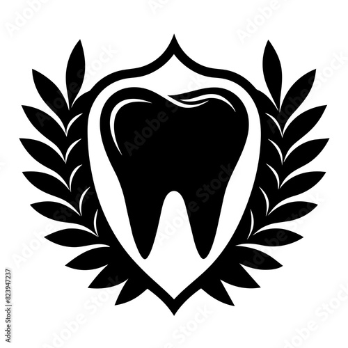 Elegant dental logo icon vector silhouette 