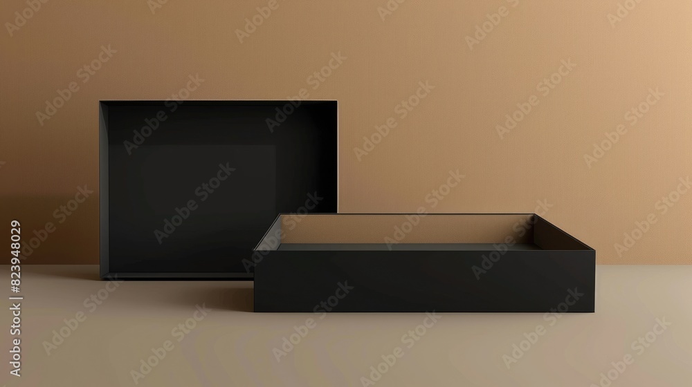 Gift Card In Box. Blank Business Card on Brown Cardboard Box Background Gift Card In Box. Blank Business Card on Brown Cardboard Box Background
